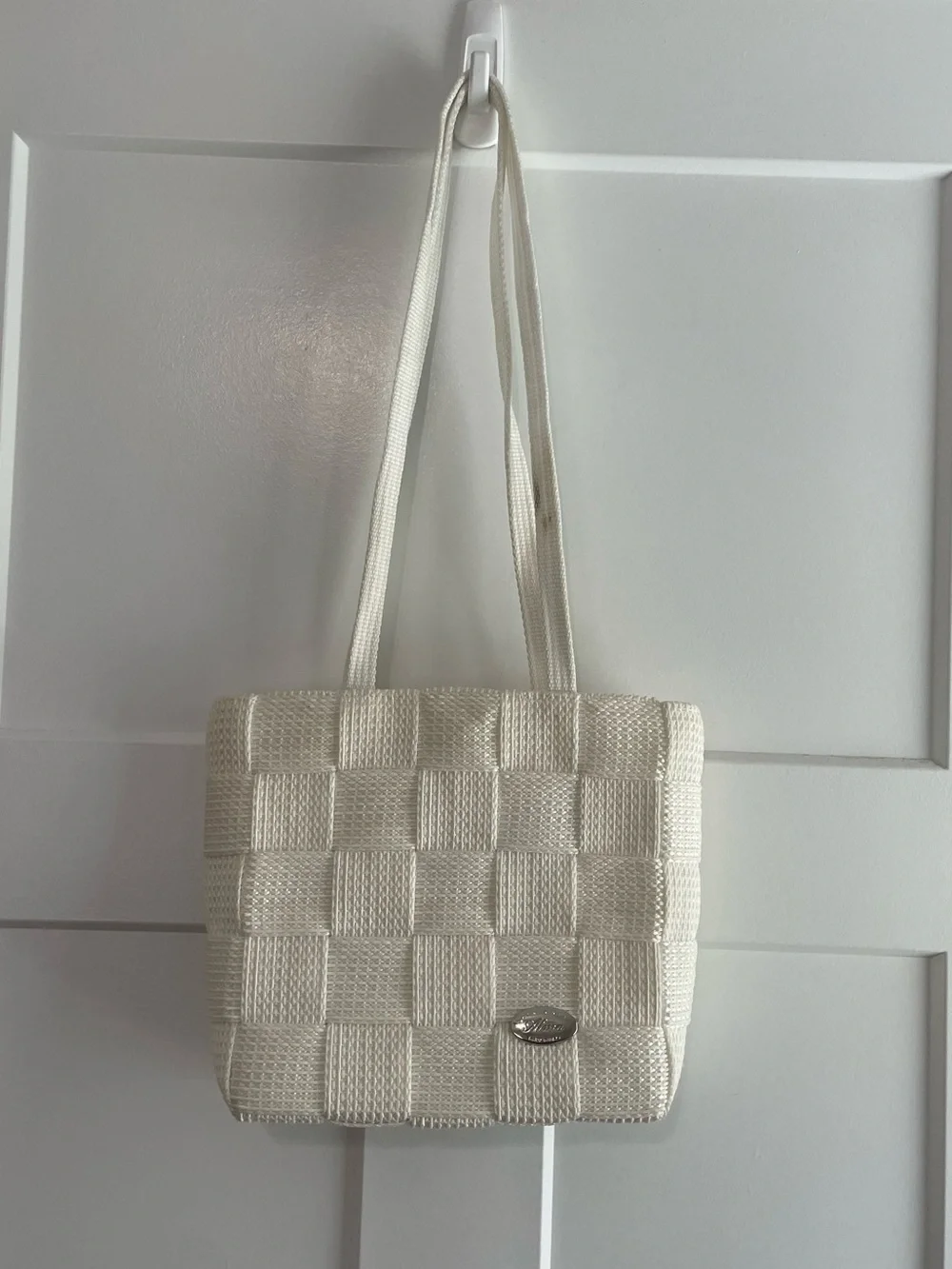 Creazioni Alma Made in Italy Ivory Woven Tote Shoulder Bag Quiet Luxury